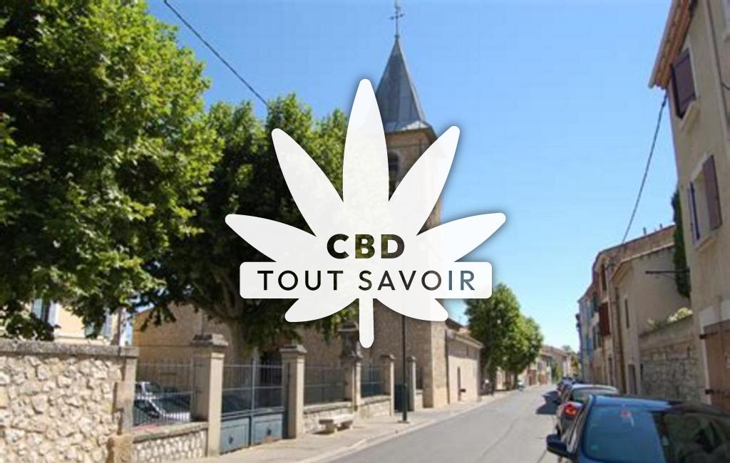 Village à Le-Puy-Sainte-Reparade avec feuille Cannabis CBD