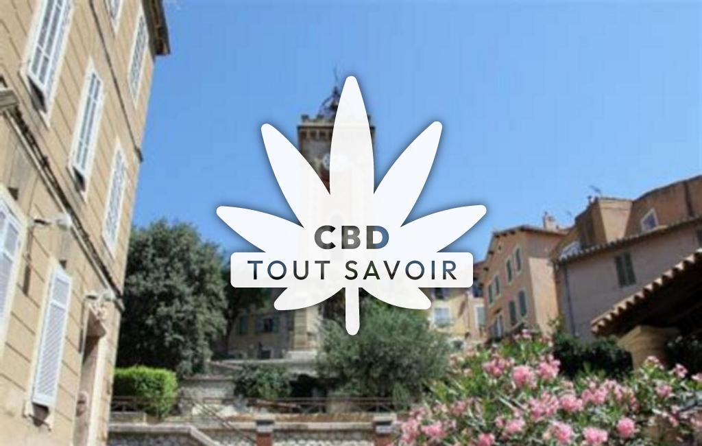 Village à Lancon-Provence avec feuille Cannabis CBD