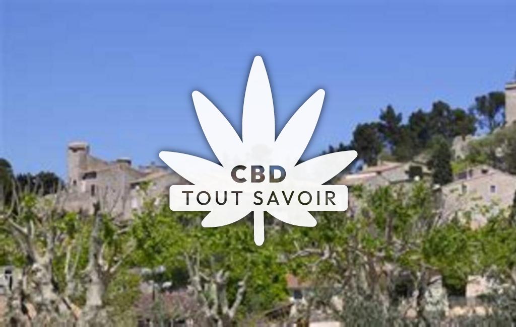 Village à Eygalieres avec feuille Cannabis CBD