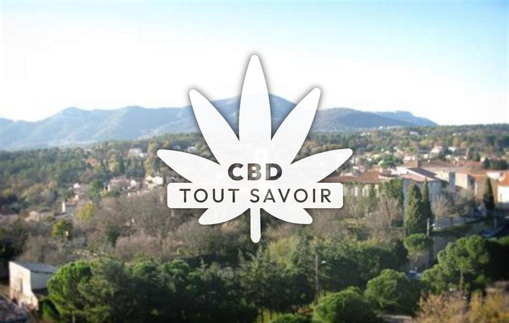 Village à Greasque avec feuille Cannabis CBD