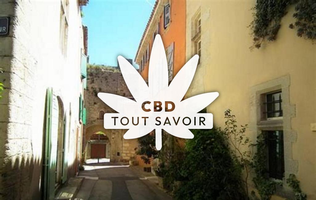 Village à Saint-Mitre-les-Remparts avec feuille Cannabis CBD
