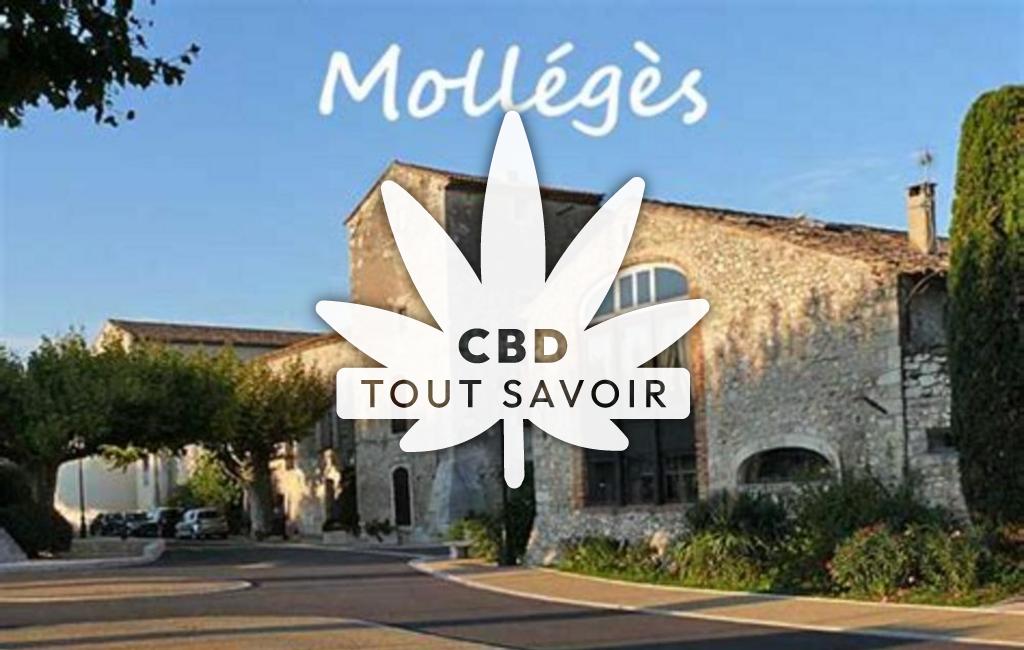 Village à Molleges avec feuille Cannabis CBD
