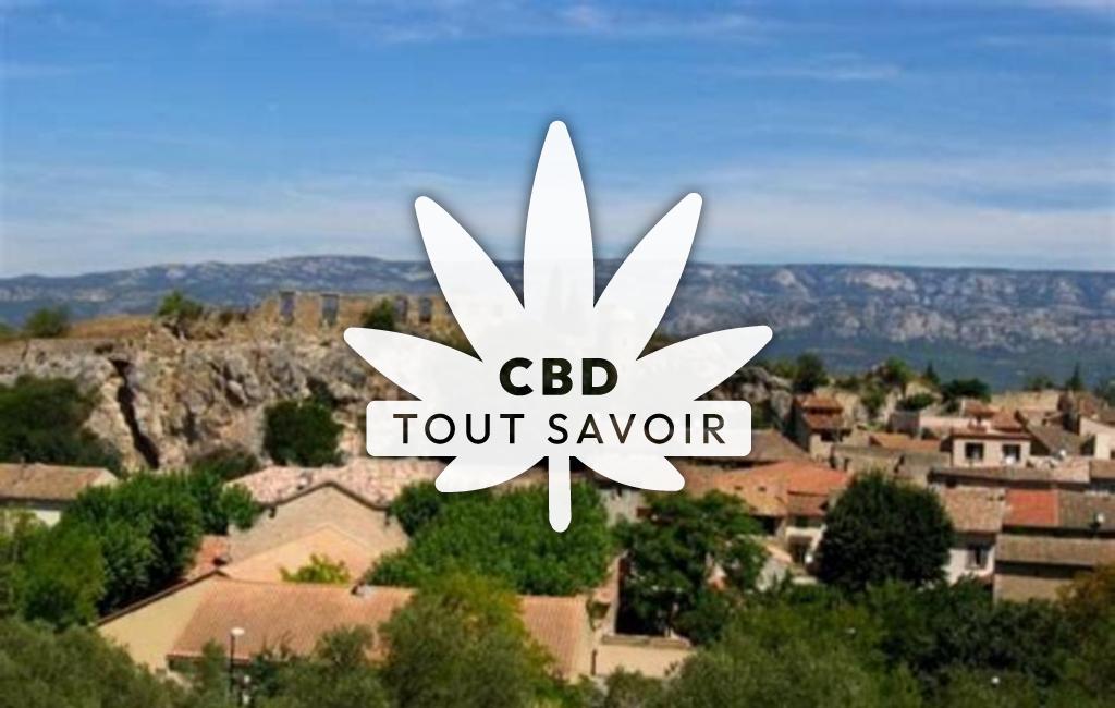 Village à Alleins avec feuille Cannabis CBD