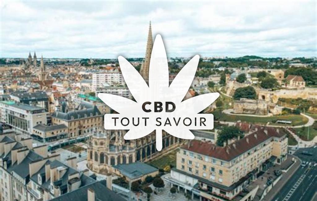 Village à Caen avec feuille Cannabis CBD