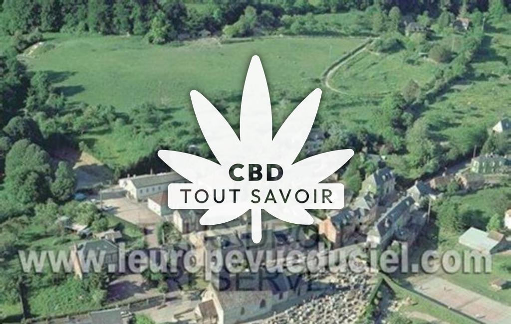 Village à Courtonne-la-Meurdrac avec feuille Cannabis CBD