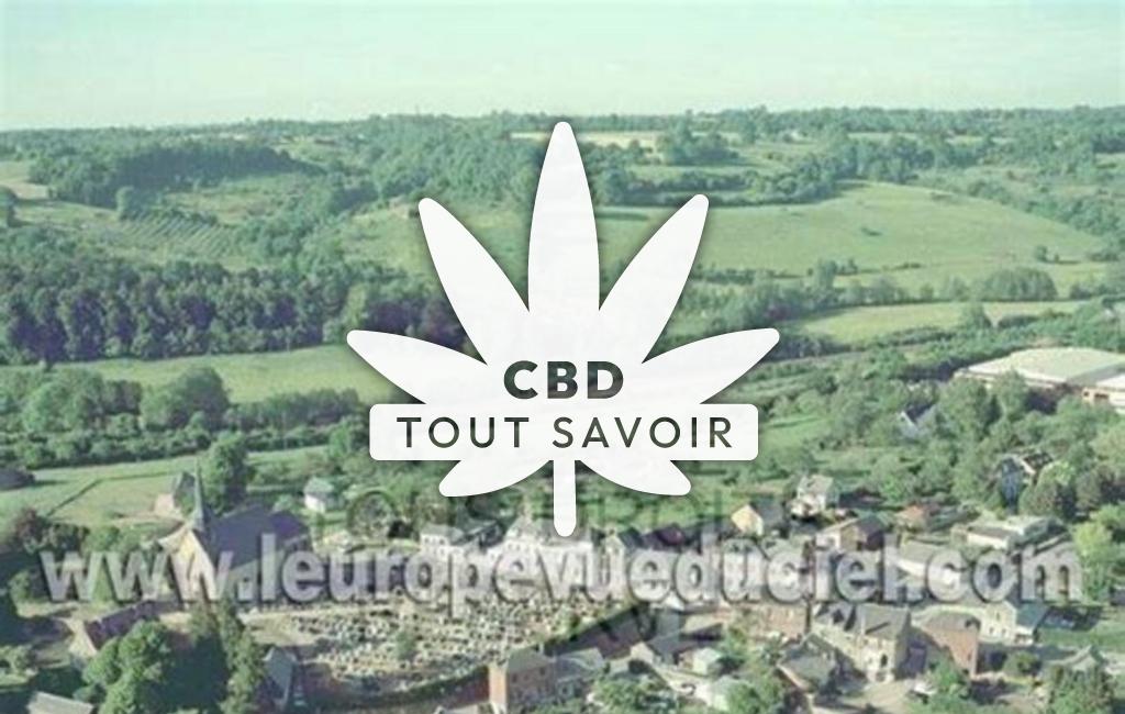 Village à Glos avec feuille Cannabis CBD