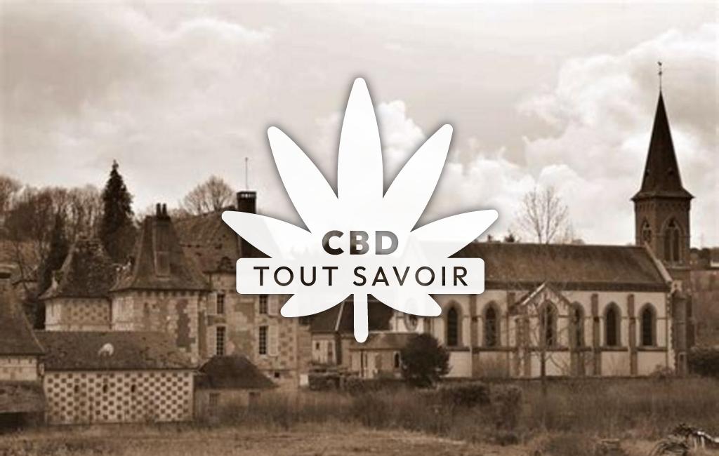 Village à Hermival-les-Vaux avec feuille Cannabis CBD