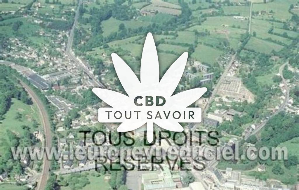 Village à Saint-Desir avec feuille Cannabis CBD