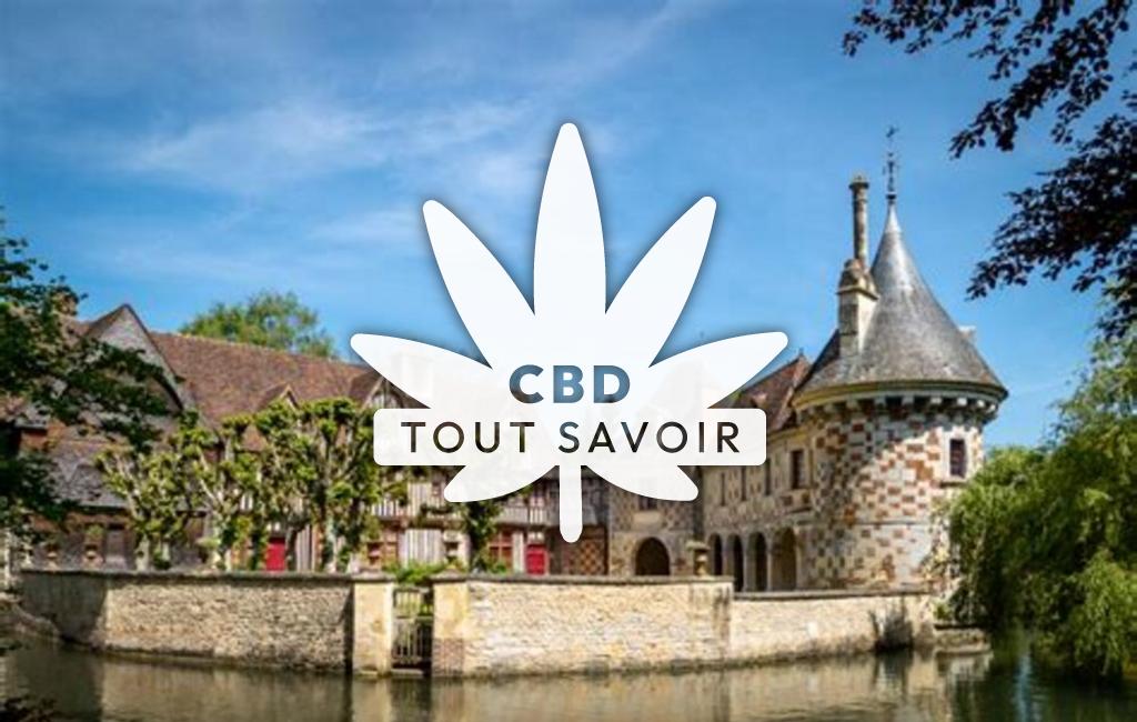 Village à Saint-Germain-de-Livet avec feuille Cannabis CBD