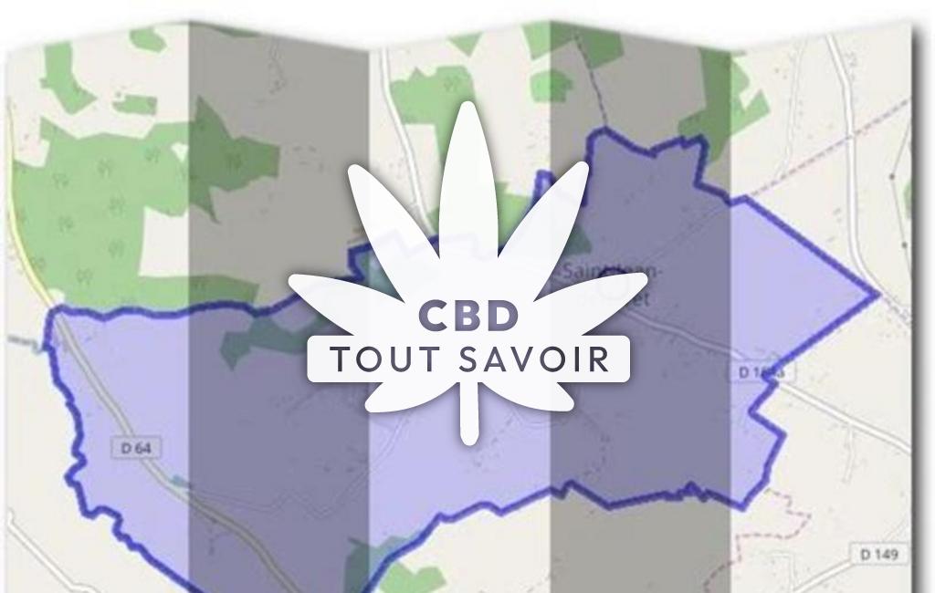 Village à Saint-Jean-de-Livet avec feuille Cannabis CBD