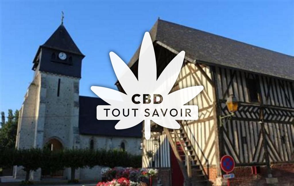 Village à Bonneville-la-Louvet avec feuille Cannabis CBD