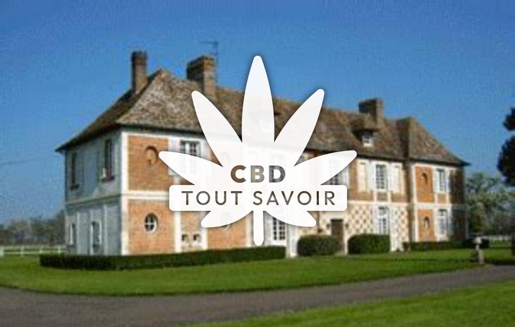 Village à Clarbec avec feuille Cannabis CBD