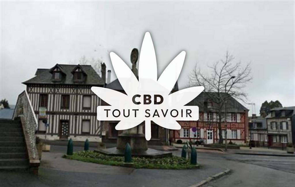 Village à Le-Breuil-en-Auge avec feuille Cannabis CBD