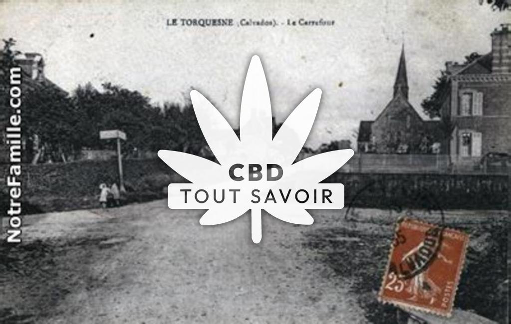 Village à Le-Torquesne avec feuille Cannabis CBD