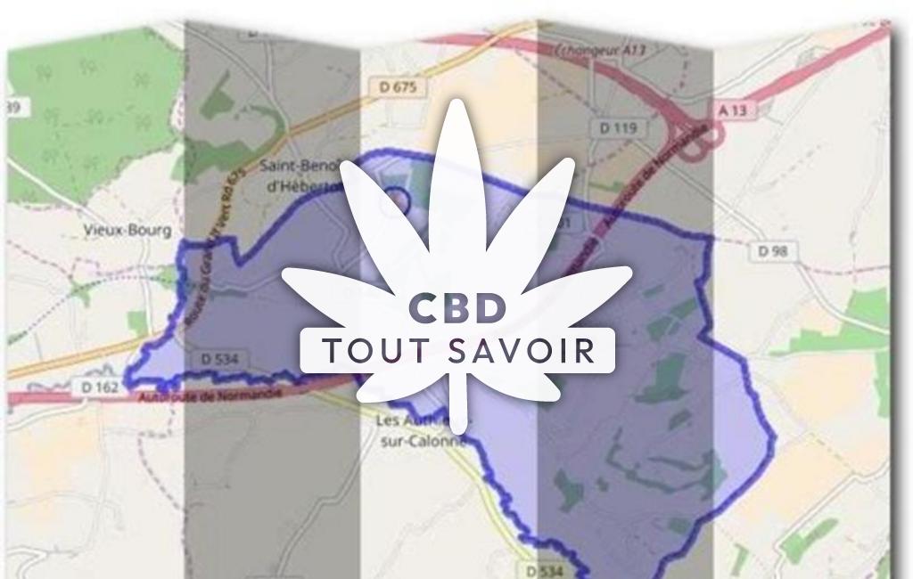 Village à Saint-Andre-D'Hebertot avec feuille Cannabis CBD