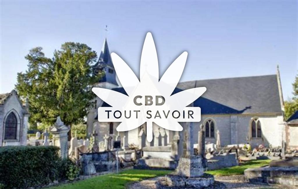 Village à Saint-Benoit-D'Hebertot avec feuille Cannabis CBD