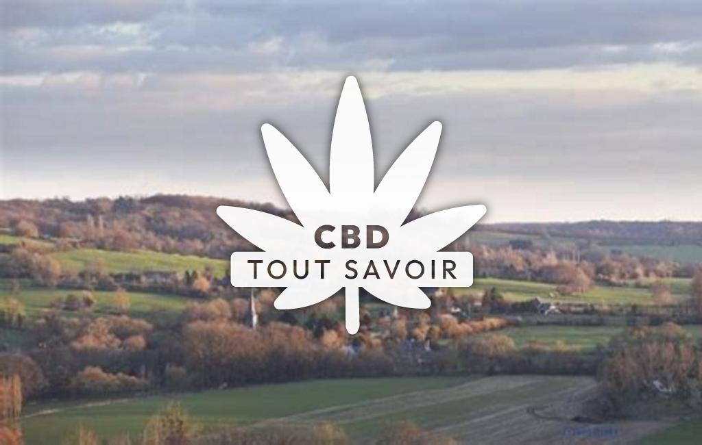 Village à Saint-Julien-sur-Calonne avec feuille Cannabis CBD