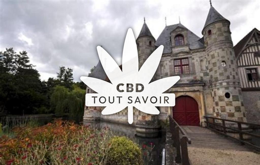 Village à Castillon-en-Auge avec feuille Cannabis CBD