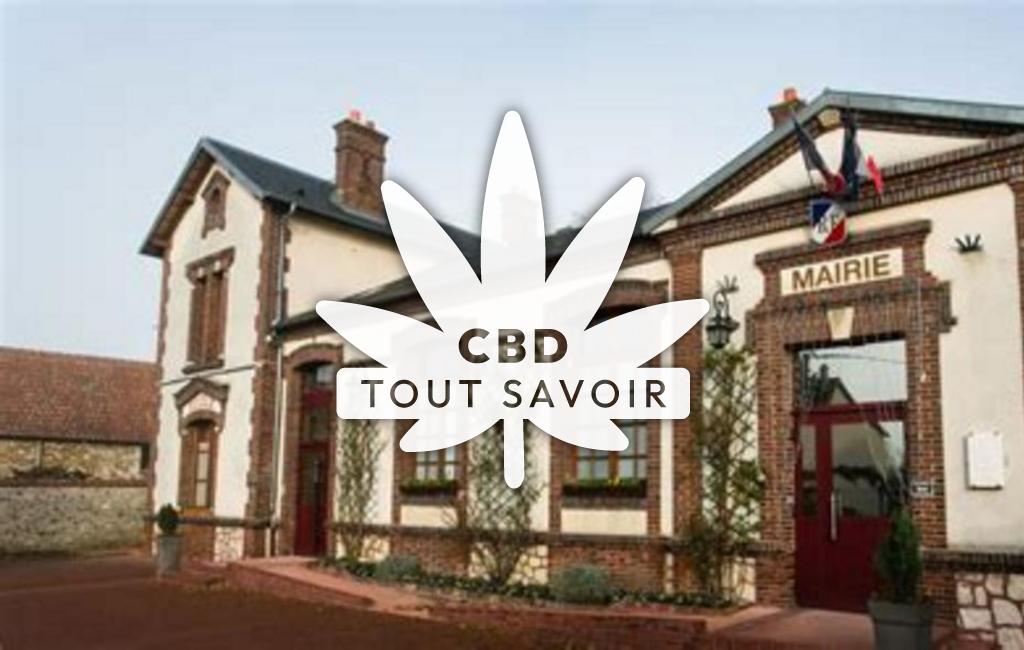 Village à Le-Mesnil-Simon avec feuille Cannabis CBD