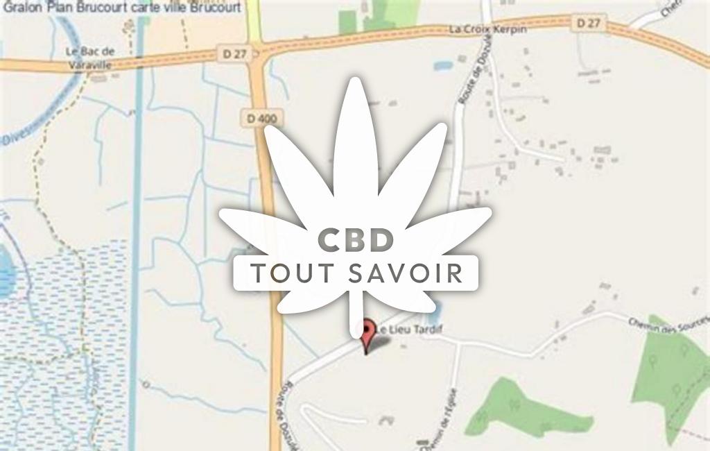Village à Brucourt avec feuille Cannabis CBD