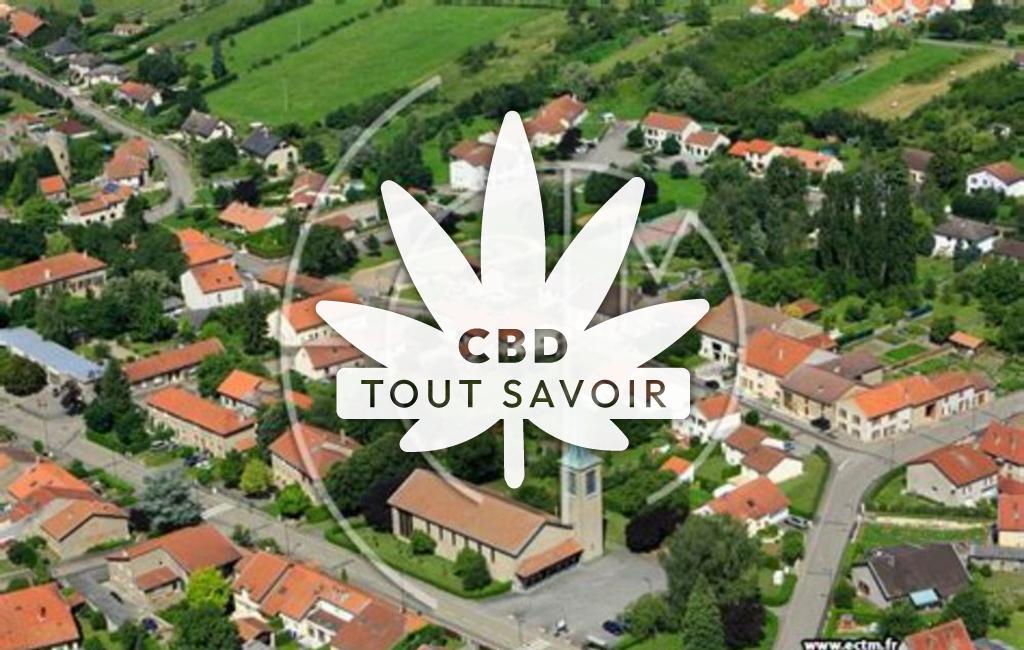 Village à Louvagny avec feuille Cannabis CBD