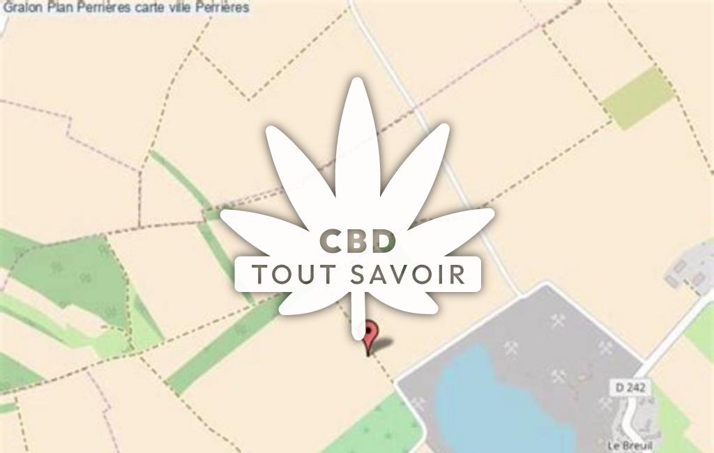Village à Perrieres avec feuille Cannabis CBD
