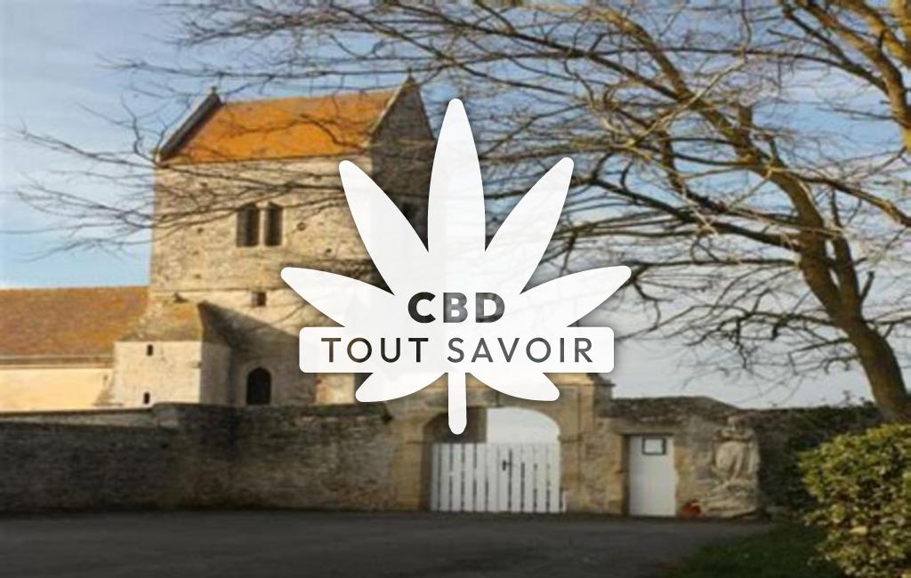 Village à Estrees-la-Campagne avec feuille Cannabis CBD
