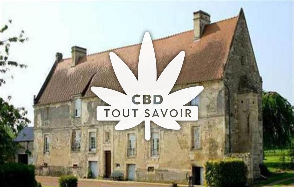 Village à Grainville-Langannerie avec feuille Cannabis CBD