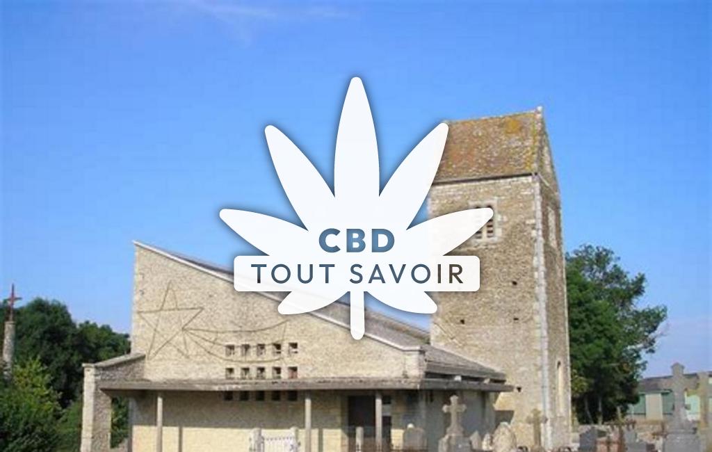 Village à Le-Bu-sur-Rouvres avec feuille Cannabis CBD