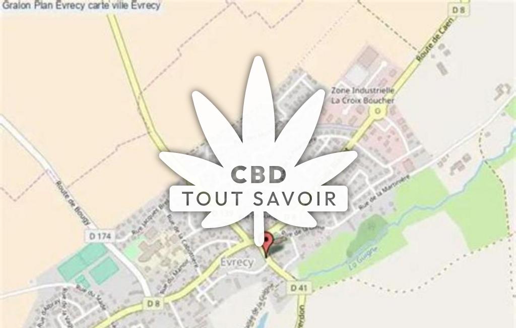Village à Evrecy avec feuille Cannabis CBD