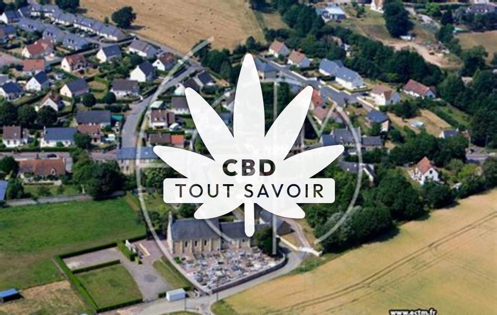 Village à Tourville-sur-Odon avec feuille Cannabis CBD