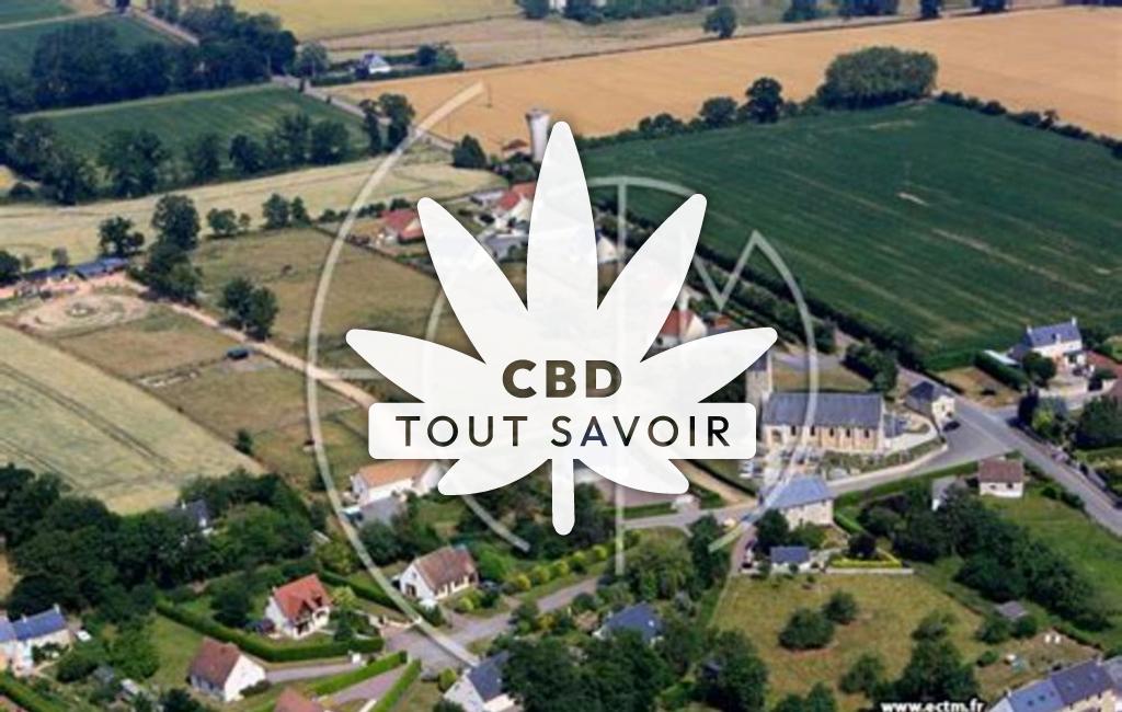 Village à Vacognes-Neuilly avec feuille Cannabis CBD