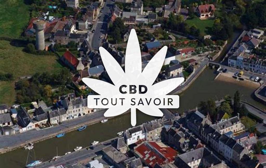 Village à Isigny-sur-Mer avec feuille Cannabis CBD