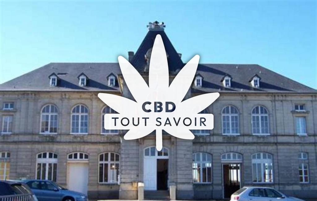 Village à Caumont-sur-Aure avec feuille Cannabis CBD