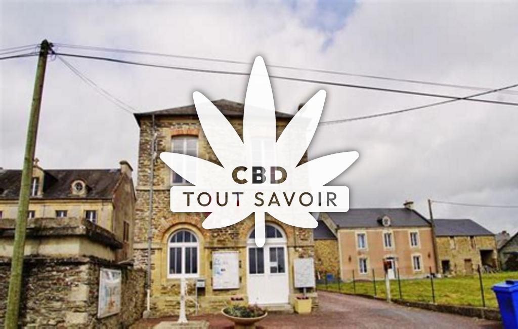 Village à Sainte-Honorine-de-Ducy avec feuille Cannabis CBD