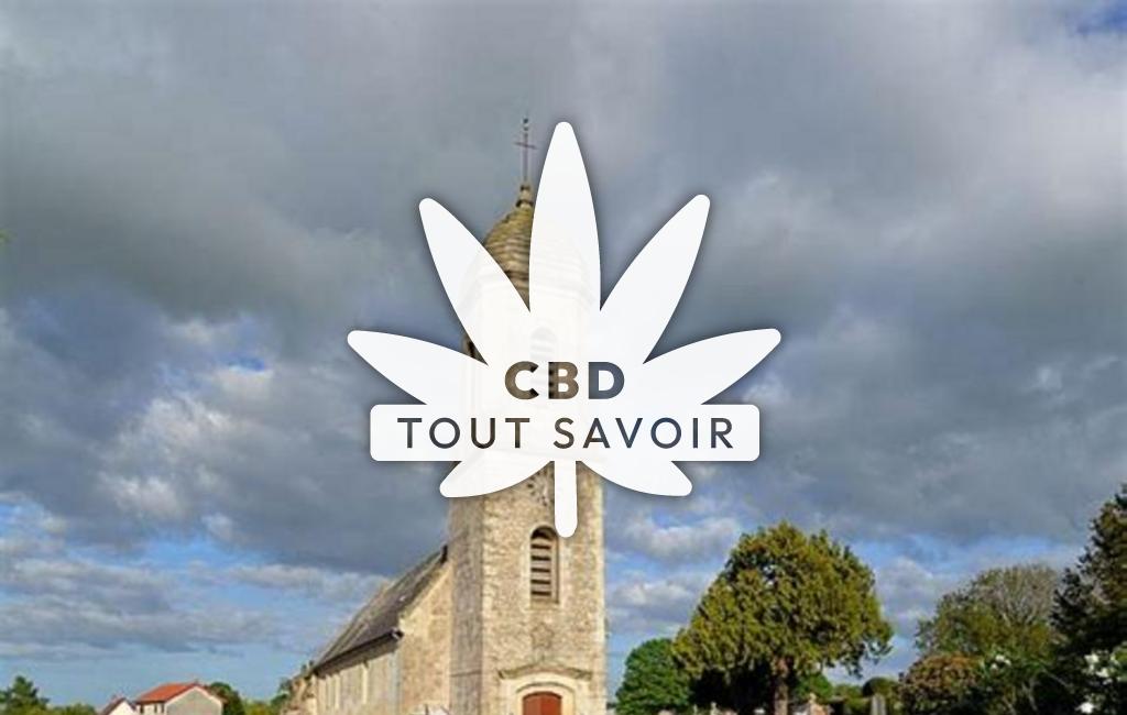 Village à Cristot avec feuille Cannabis CBD