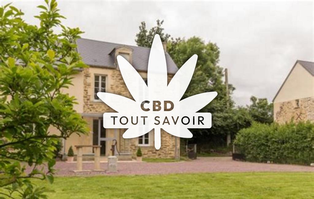 Village à Malherbe-sur-Ajon avec feuille Cannabis CBD