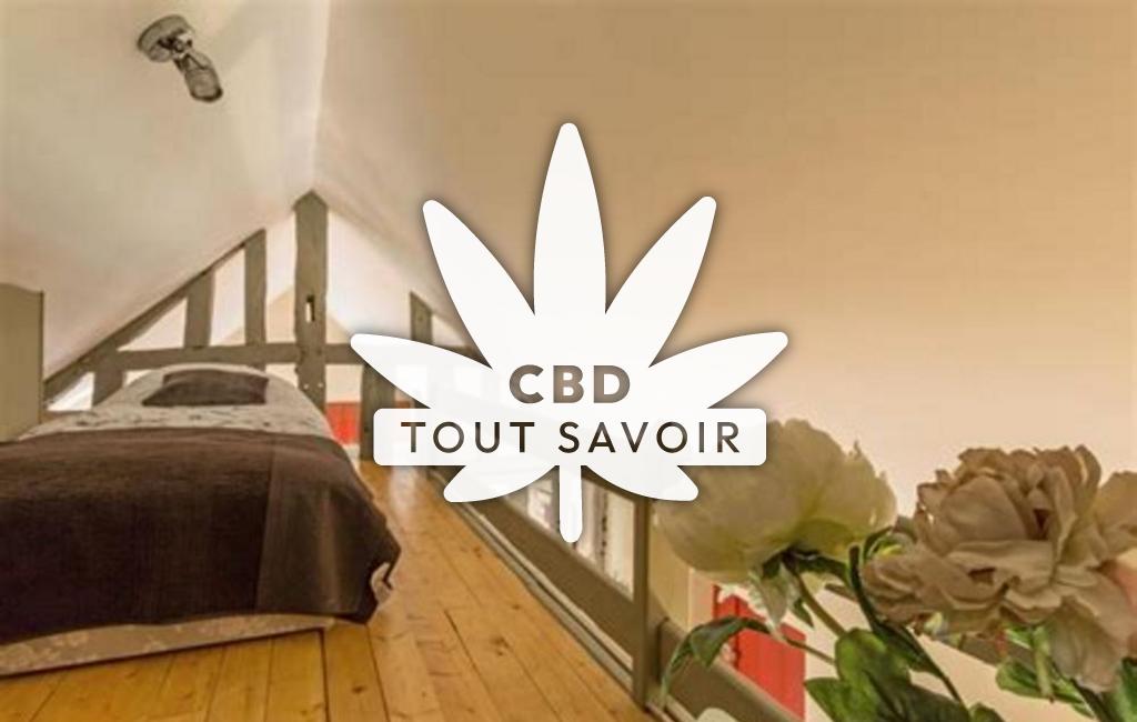 Village à Belle-Vie-en-Auge avec feuille Cannabis CBD