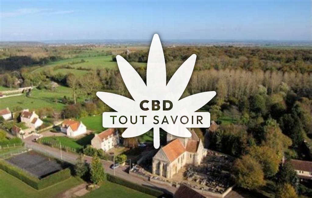 Village à Conde-sur-Ifs avec feuille Cannabis CBD