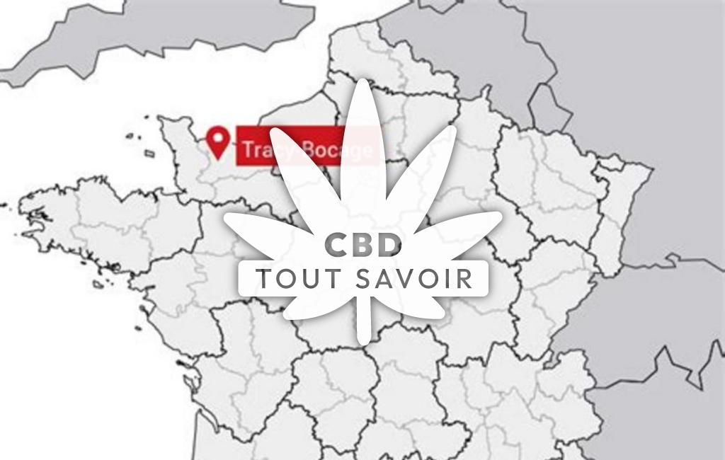 Village à Tracy-Bocage avec feuille Cannabis CBD