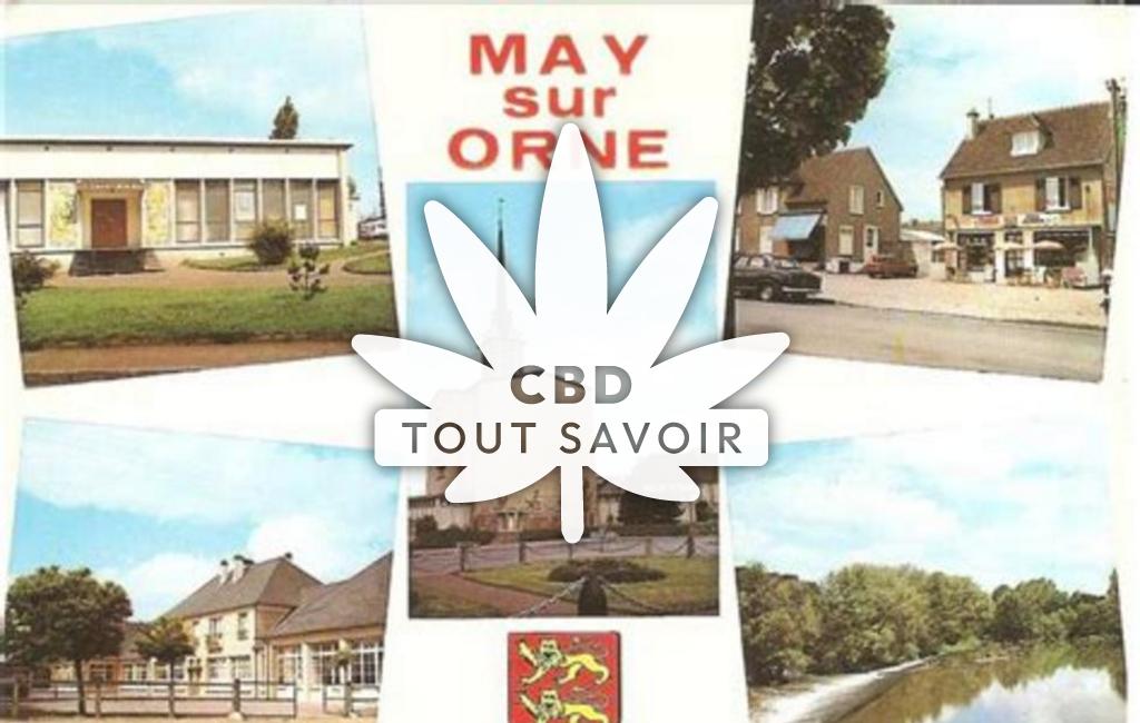 Village à May-sur-Orne avec feuille Cannabis CBD