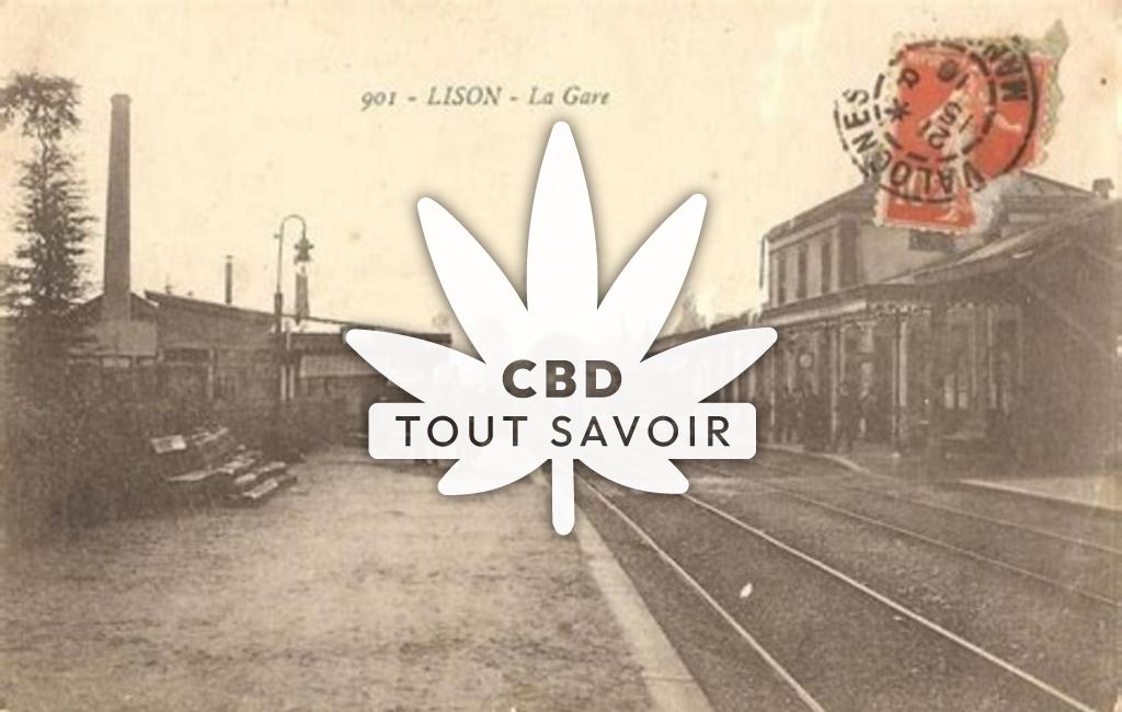 Village à Lison avec feuille Cannabis CBD