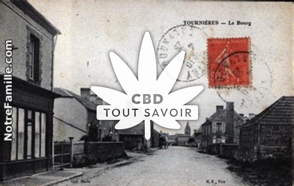 Village à Tournieres avec feuille Cannabis CBD