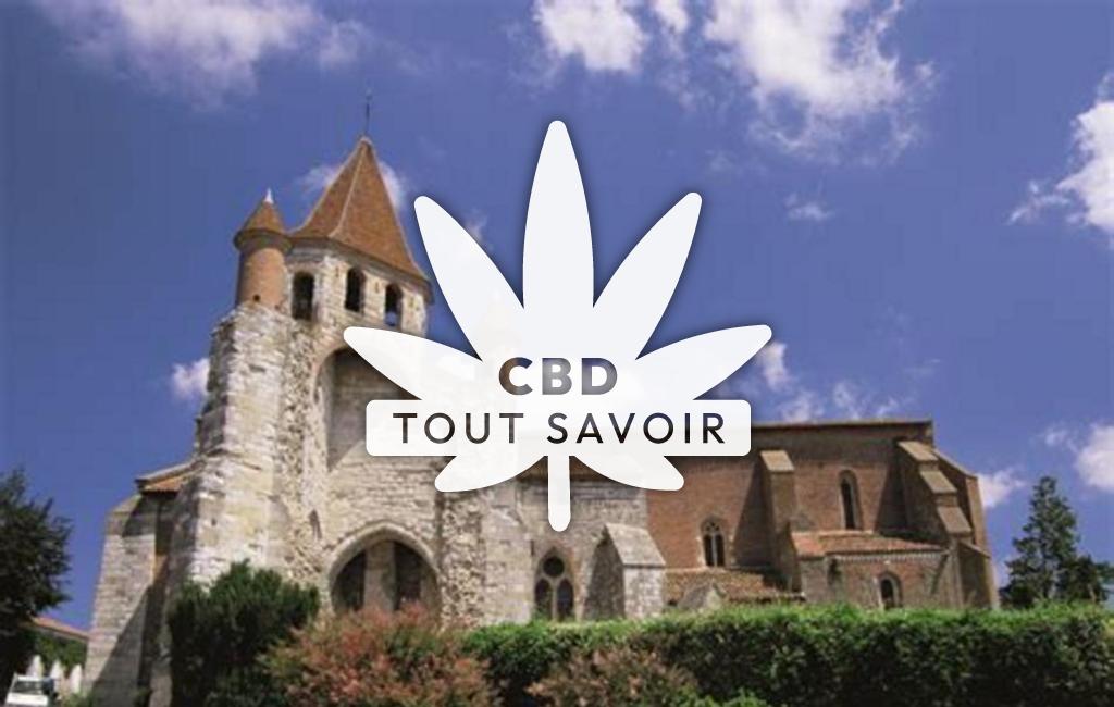 Village à Auvillars avec feuille Cannabis CBD
