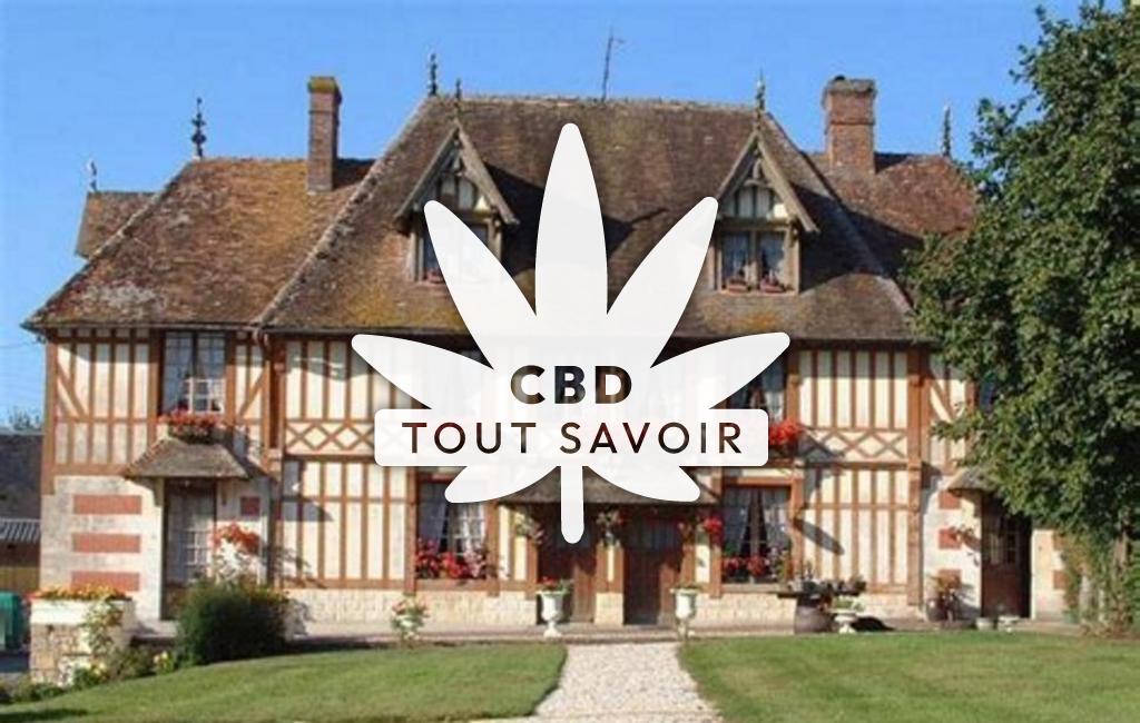 Village à Beaufour-Druval avec feuille Cannabis CBD