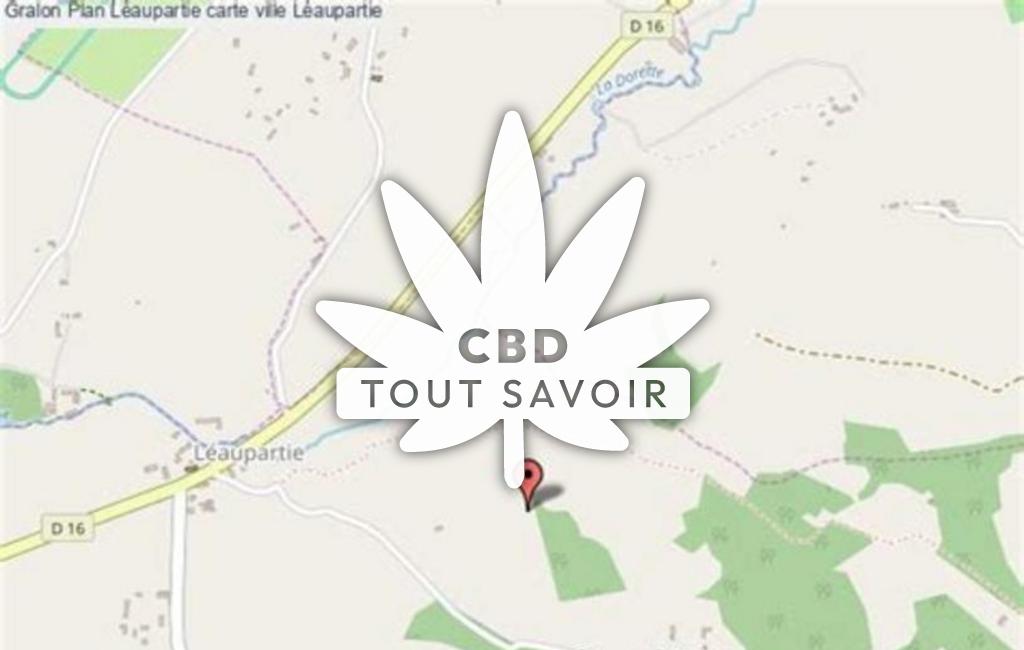 Village à Leaupartie avec feuille Cannabis CBD