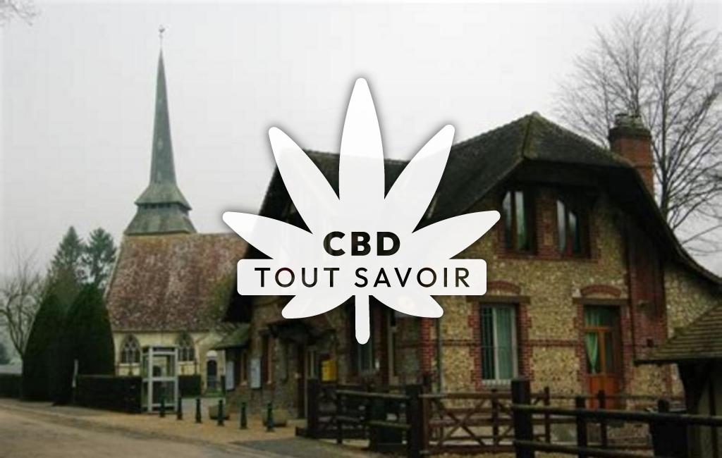 Village à Manerbe avec feuille Cannabis CBD
