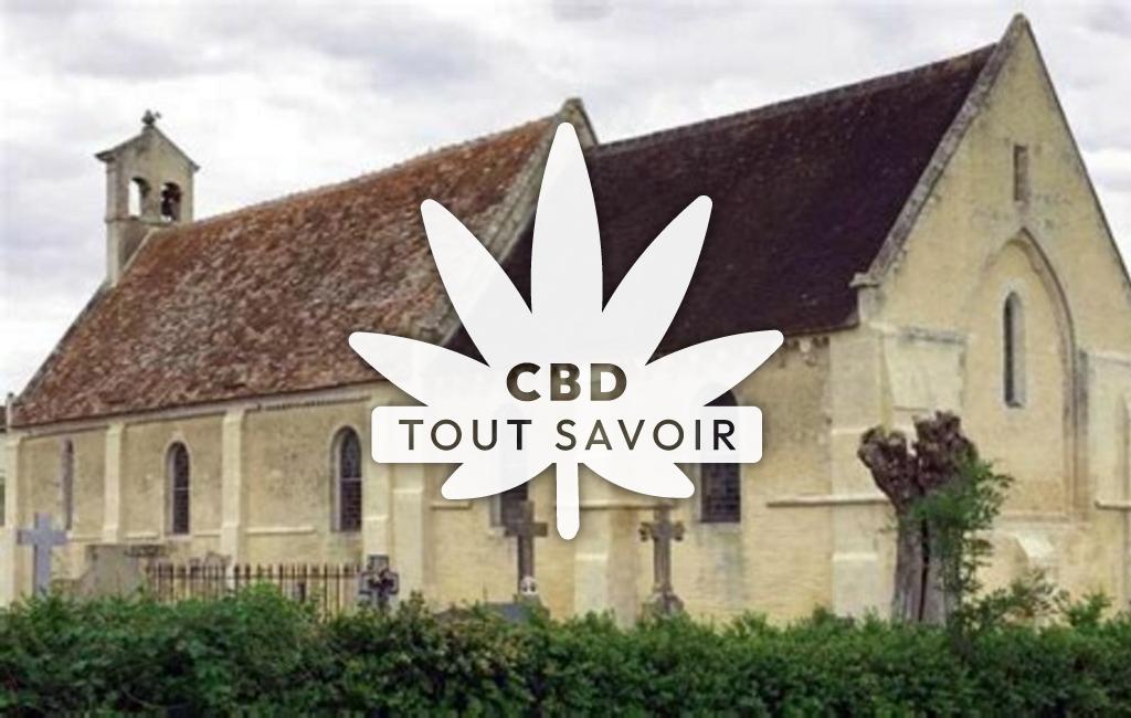 Village à Moult-Chicheboville avec feuille Cannabis CBD