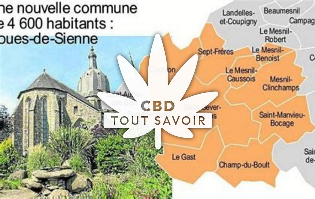 Village à Noues-de-Sienne avec feuille Cannabis CBD