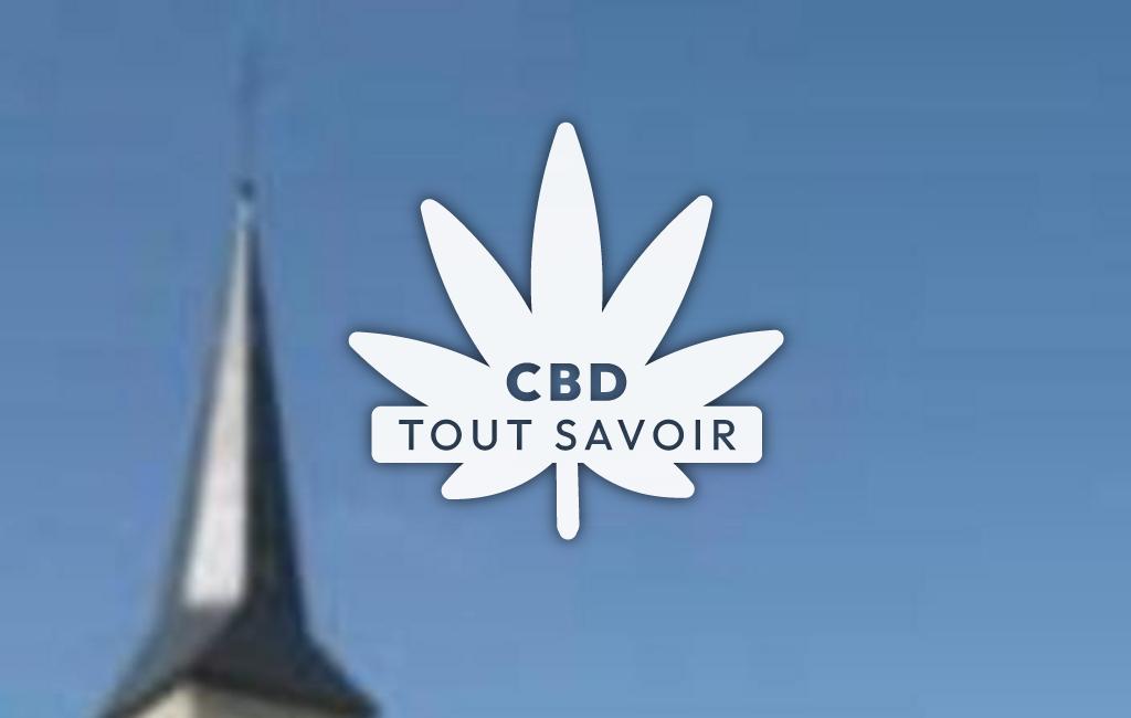 Village à Pont-Bellanger avec feuille Cannabis CBD